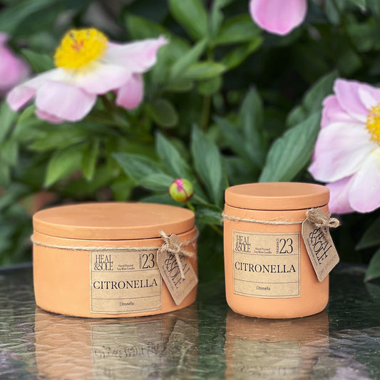 Citronella Essential Oil Candle in Terracotta Pot