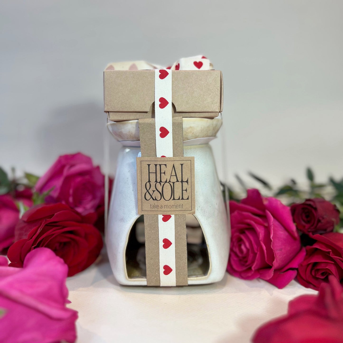 Ceramic Diffuser & Floral Wax Melts Valentines Gift Set